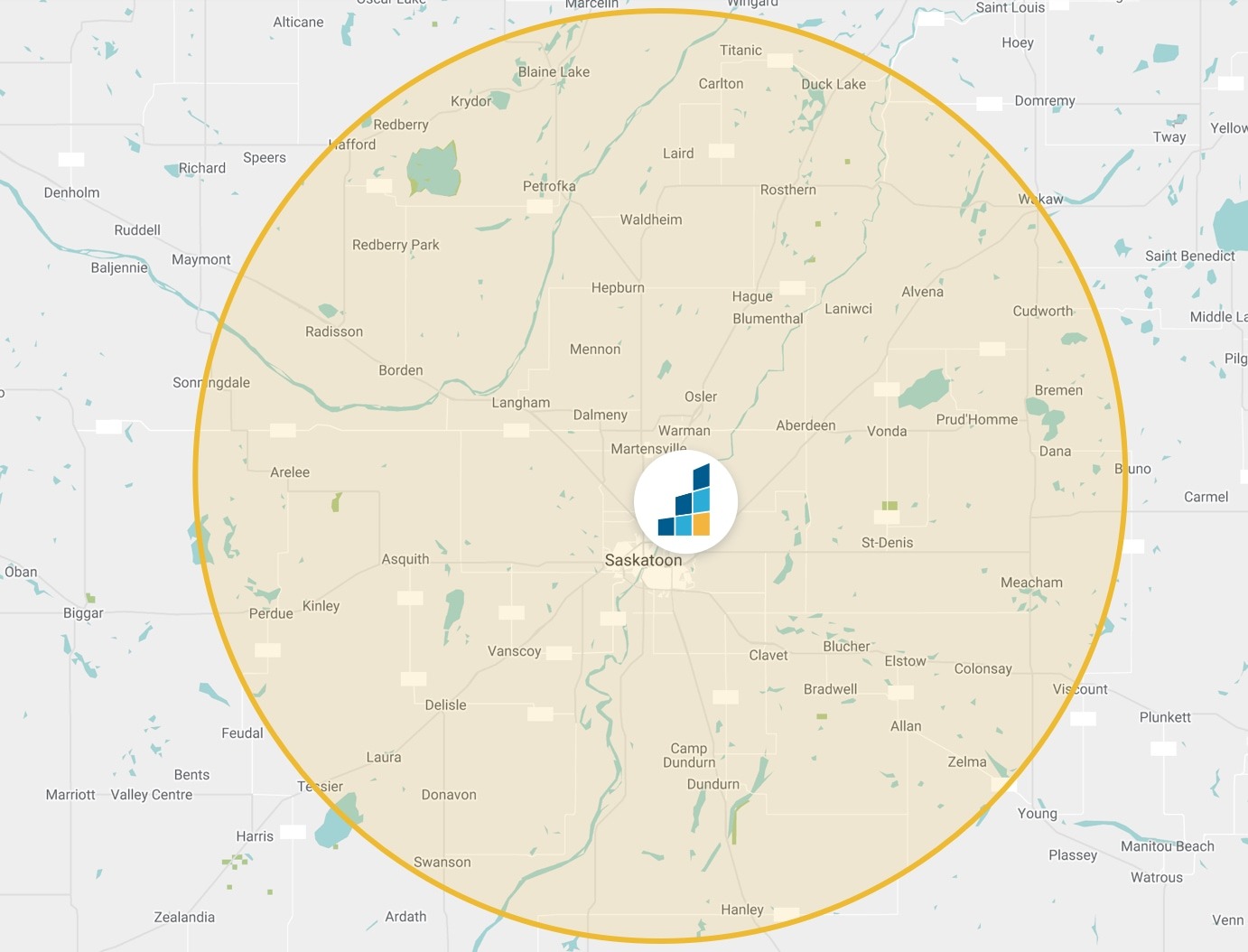 Saskatoon's Location Map