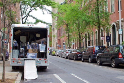 moving truck on street