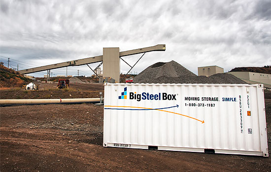 BigSteelBox storage container on industrial worksite