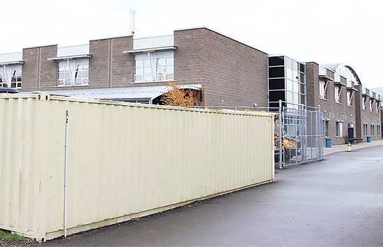 Storage container at a school